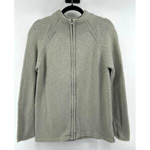 L.L.Bean Women’s 100% Cotton Full-Zip Roll-Neck Sweater